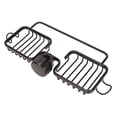 thumbnail image 3 of Faucet Storage Shelf Aluminum Plastic Two Containers with Towel Rod for Sponge Rag Kitchen Bathroom Black, 3 of 9