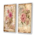 thumbnail image 3 of Designart "Wildflower Floral Rustic Bouquet in Bloom II" Rose Framed Wall Art Set Of 2 - Traditional Pink Framed Wall Art Set Of 2, 3 of 6