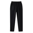 thumbnail image 6 of SDNall Mens Fashion Drawstring Elastic Waist Solid Color Casual Sweat Length Pants, 6 of 9