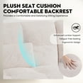 thumbnail image 4 of COMHOMA Convertible Futon Sofa Bed Upholstered Futon Couch Teddy Velvet Sleeper Sofa, White, 4 of 12