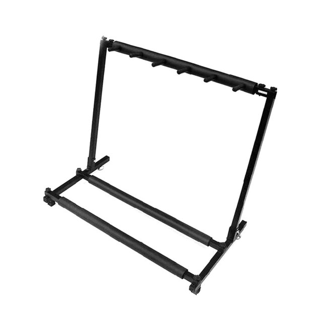 Multi Guitar Stand 5 Holder Foldable Universal Display Rack Portable Black for Classical Acoustic, Electric, Bass Guitar