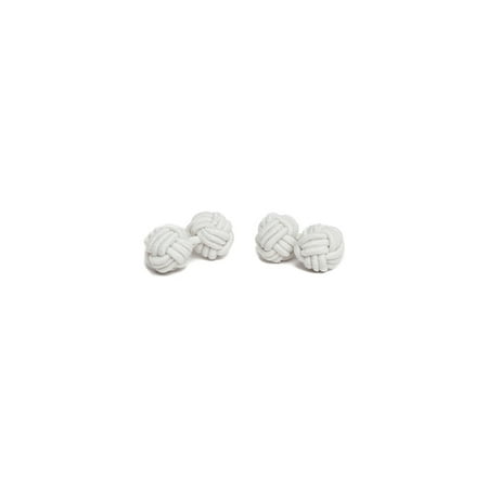 Pink Enamel Cufflinks - Jacob Alexander Pair of Solid Color Silk Knot Cufflinks