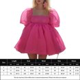 thumbnail image 3 of Lindo Vestido Vestido lindo para mujer Traje de vacaciones sin espalda con mangas hinchadas y ajuste holgado (Rosa M) Cgtredaw Para estrenar, 3 of 6