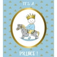 thumbnail image 3 of Gender Reveal Duvet Cover Set, It's a Prince Words with a Boy Riding a Horse Fleur de Lis Motifs, Decorative 2 Piece Bedding Set with 1 Pillow Shams, Twin Size, Multicolor, by Ambesonne, 3 of 3