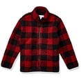 thumbnail image 1 of Boys' Polar Fleece Lined Sherpa Full-Zip Jacket, Red, Exploded Buffalo Check, Large, 1 of 1
