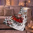 thumbnail image 6 of Snow Covered Winter Christmas Cottage Vintage Red Sleigh, Festive Holiday Scene, Warm Flannel Blanket for Living Room and Family Room, Art Lovers Christmas Gift, Festive Home Decor, 6 of 9
