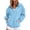 Light Blue#2, variant on Womens quarter snap sweatshirt collared pullover sweatshirt oversized sweatshirt Casualfall pullover tops with Side pockets Black L