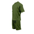 thumbnail image 5 of Mens T Shirts and Shorts Set 2 Pieces Summer Tracksuit Crew Neck Tee Shirt & Casual Short M-3XL Army Green XXXL, 5 of 6