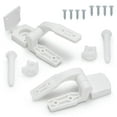 1 Pair White Plastic Toilet for Seat Lid Hinge Replacement with Bolts