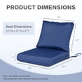 thumbnail image 2 of AOODOR Outdoor Chair Cushions Set, 25"x25", Water Resistant Outdoor Deep Seat Cushions with Handle & Adjustable Straps, Navy Blue, 2 of 8