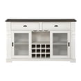 thumbnail image 2 of Pemberly Row Ivory and Dark Oak Wood Farmhouse Style Server with Storage, 2 of 4