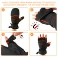 thumbnail image 2 of BASSDASH WinteFlex Insulated Convertible Mittens Fingerless Gloves Water Resistant for Men Women Cold Weather Fishing Hiking, 2 of 6