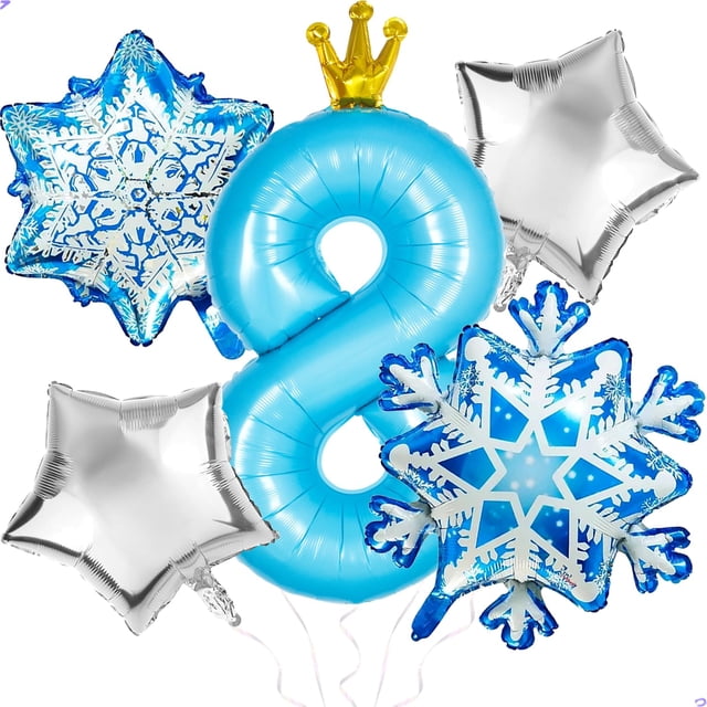 Florisland Set de globos de cumpleaños Frozen 8.º, 102 cm