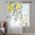 thumbnail image 4 of Summer Lemon Sheer Curtains 63 Inches Long, Spring Floral Eucalyptus Leaves Botanical Light Filering Curtains, Breathable Simi Curtain Privacy Drapes for Living Room Bedroom Window Treatment, 4 of 9