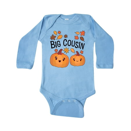 

Inktastic Big Cousin Pumpkins with Fall Leaves Gift Baby Boy or Baby Girl Long Sleeve Bodysuit