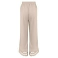thumbnail image 4 of Jxximdong Pants for Women Summer New Women's Casual Loose Fitting Waist And Ankle Patchwork Lace Cotton And Linen Pants Yellow L Trousers, 4 of 5