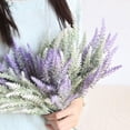 thumbnail image 3 of 4pcs Artificial Lavender Flowers Bundle Plastic Fake Plants Wedding Bridle Bouquet Indoor Outdoor Home Office Table Centerpieces Decor, 3 of 5