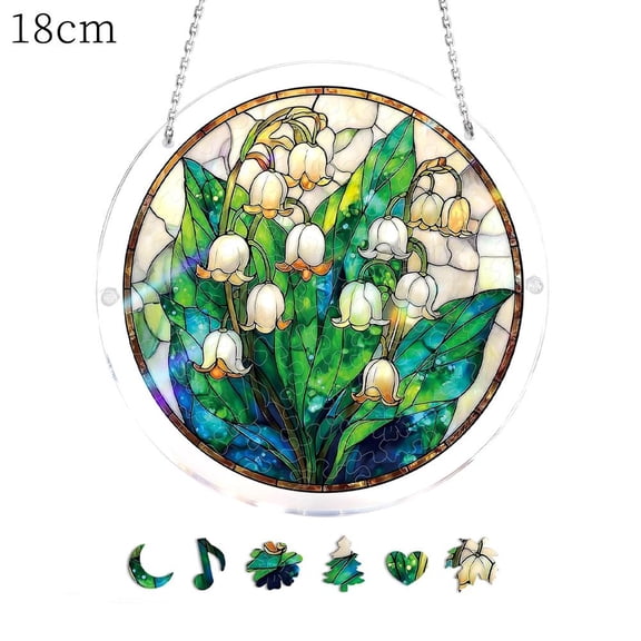 83 Pieces Sun Catcher Acrylic Puzzles Garden Decoration, 18cm/7in Acrylic Puzzles Suncatcher Window Hanging, DIY SunCatchers Puzzle-s Home & Garden Decor for Mothers/Fathers DayGift - Color A