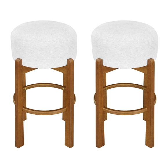 Vera Indoor Round Seat Bar Stool,Walnut