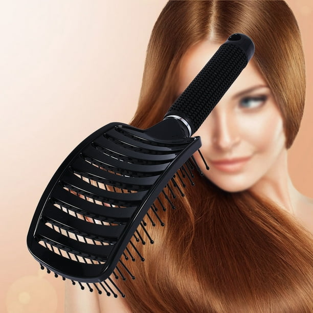 TOPINCN Bend Hair Comb Brush New Anti static Curved Vent Hair Comb Massager Hairbrush Salon Hairdressing Tool Row Massage Comb Brush