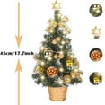 thumbnail image 4 of Mini Gold Christmas Tree, 18 Inches Artificial Tabletop Christmas Tree 15 LED Lights, Table Small Xmas Tree with Christmas Ball Ornaments for Table Top Christmas Tree Decorations, 4 of 5