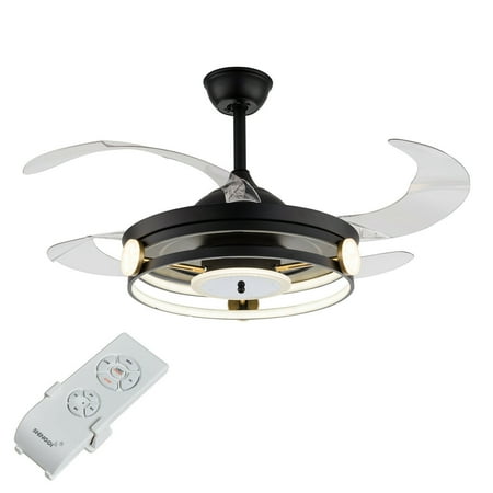 

Oukaning 42 Led Chandelier Fan Light With Remote Control Chandelier (Black)