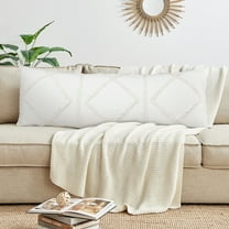 Sweet Jojo Designs Diamond Tuft Ivory Body Pillow Cover Case 54x20 (Pillow Not Included)