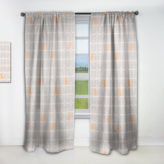 Designart 'Geometrical Retro Pattern II' Mid-Century Modern Curtain Panel