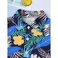 thumbnail image 6 of vastwit Little Kids Boys Hawaiian Outfits Floral Print Shirt Short Sleeve Top And Shorts Set Blue 110/XL, 6 of 7