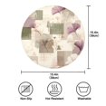 thumbnail image 3 of 15.4" Round Placemat Set of 6 Polyester Fabric Place Mats Non-Slip Dining Kitchen Table Mats for Kitchen Party Decor Squares and Ginkgo Leaves Pattern, 3 of 5