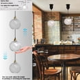 thumbnail image 3 of FSLiving Can Lights Retrofit Recessed Light Adjustable Height 3 Lights Compatible E26 Adapter T24 Connector Conversion Kit for 4~5in Holes, Edison Bulb by Remote Control, Clear Hammered Glass Globe, 3 of 7