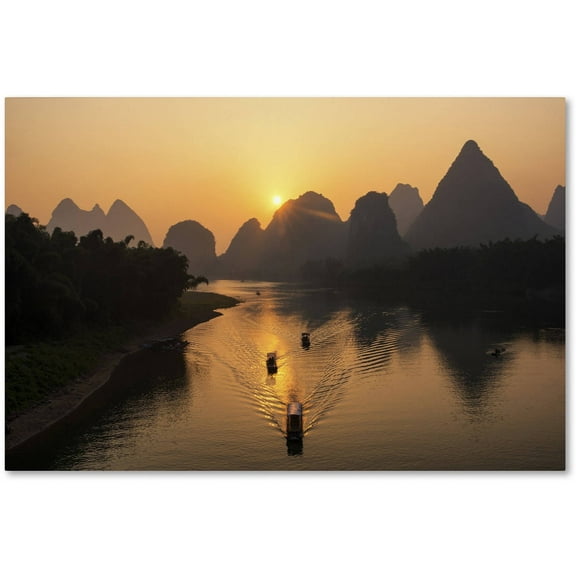 Trademark Fine Art "Golden River" Canvas Art by Philippe Hugonnard