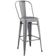 thumbnail image 1 of Industrial Country Cottage Farm Beach House Bar Pub and Dining Kitchen Bar Side Stool Chair, Metal Steel, Silver, 1 of 5