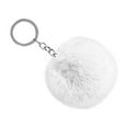 thumbnail image 2 of Linyer Fuzzy Ball Keychain Supple Comfortable Lovely Key Rings Adorable Practical Key Chains Women for Children Adults Elderly Students White 8cm, 2 of 6