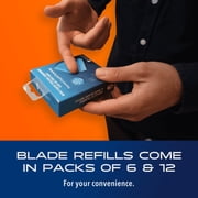 BakBlade 2.0 & 2.0 Elite Back Shaver Refill Cartridges for Men, 12 Dryglide Waterproof Blades