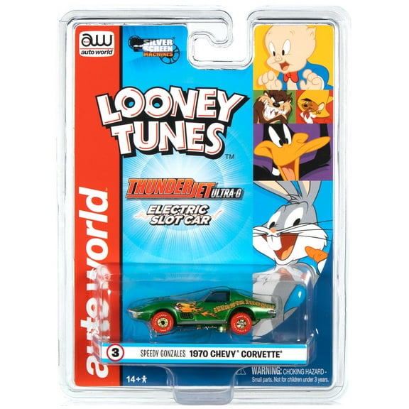Aw Thunderjet Sc363 R33 Silver Screen Slot Car Speedy Gonzales 70 Chevy Corvette