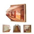 thumbnail image 1 of Luz nocturna visual 3D, lámpara de pared para sala de estar, iluminación ambiental creativa, diseño de madera premium, LED, tricolor ajustable, batería recargable incluida., 1 of 5