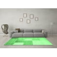 thumbnail image 3 of Ahgly Company Indoor Square Checkered Emerald Green Modern Area Rugs, 3' Square, 3 of 4