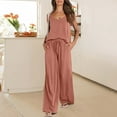 thumbnail image 4 of Gkeoshab Womens Pajama Sets Womens Nightgowns 2 Sets For Women Women's Summer 2 Outfits Top Long Pant Sets Casual Tracksuit Wear Sleeveless Top Long Pants Suit Suits Nightshirt, 4 of 4