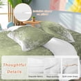 thumbnail image 2 of Green Snowflakes Comforter Set California King Size, Winter Xmas Green White Nature Snow Scene Soft Bedding Set for Man Woman, 4 Pieces Duvet Cover Set with Fitted Sheet, 2 Pillowcases, 2 of 9