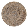 thumbnail image 3 of Unique Loom Braided Chindi Collection Area Rug - Crossed (4' 1" Round Natural/Blue), 3 of 7