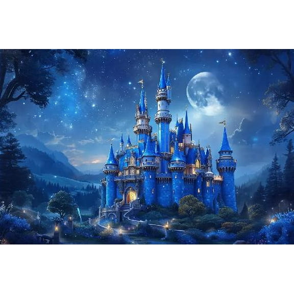 1000 Piece Jigsaw Puzzles for Adults, Fantasy Blue Castle Wooden Jigsaw Puzzle Challenging Educational Fun Family Activities Games Toys Gifts for Home Decor