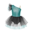 thumbnail image 5 of Raenseen Girls Mermaid Fish Scales Print Tutu Ballet Dance Performance Dress Mint Green 14, 5 of 7