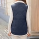 thumbnail image 5 of Chaquetas y abrigos casuales sin mangas y sin capucha para mujer, chalecos de invierno para mujer, chaqueta polar sin mangas, cuello alto con cremallera, abrigo largo cálido con cordón y bolsillos, ro, 5 of 9