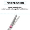 thumbnail image 3 of 6.69 Inch Length Upgrade Thinning Scissors for Long Short Thick Hard Soft Hair for Men Women with Pink Gasket Ring, 3 of 6