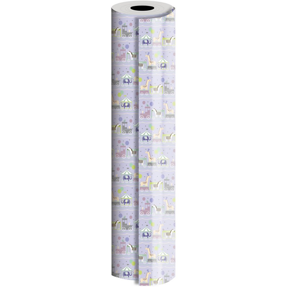 JAM Paper Industrial Size Bulk Wrapping Paper Rolls, Baby Train Design