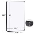 thumbnail image 2 of ZenSports 24" W x 36" H Rectangular Bathroom Wall Mirror Black Metal Framed, 2 of 10