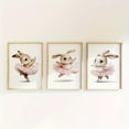thumbnail image 3 of 3 Pieces Ballerina Bunny Poster Canvas Print - Woodland Bunny Wall Art for Living Room, Bedroom, Thanksgiving Day Gifts - No Frame Included, 3 of 4