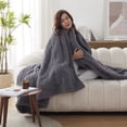 thumbnail image 7 of Westinghouse Electric Blankets Heated Throw Soft Cozy Sherpa Heating Blanket, 6 Heat Settings & 2-10 Hours Time Setting, Dark Grey Back Printing 50x60in, 7 of 7