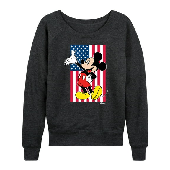 Disney - Mickey Flag - Women's Lightweight French Terry Long Sleeve Shirt